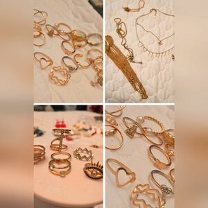 Gold-Tone Fashion Jewelry Lot – Rings & Necklaces – Trendy & Elegant